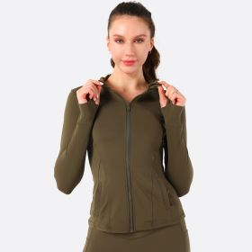 Hooded Jacket Yoga Clothes (Option: Green-M)
