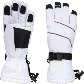 Only Supports Self Pickup  Women's Ski Gloves Waterproof Insulated Snow Gloves With Touch Screen (Option: White Large)